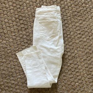 MOTHER white denim ankle pants